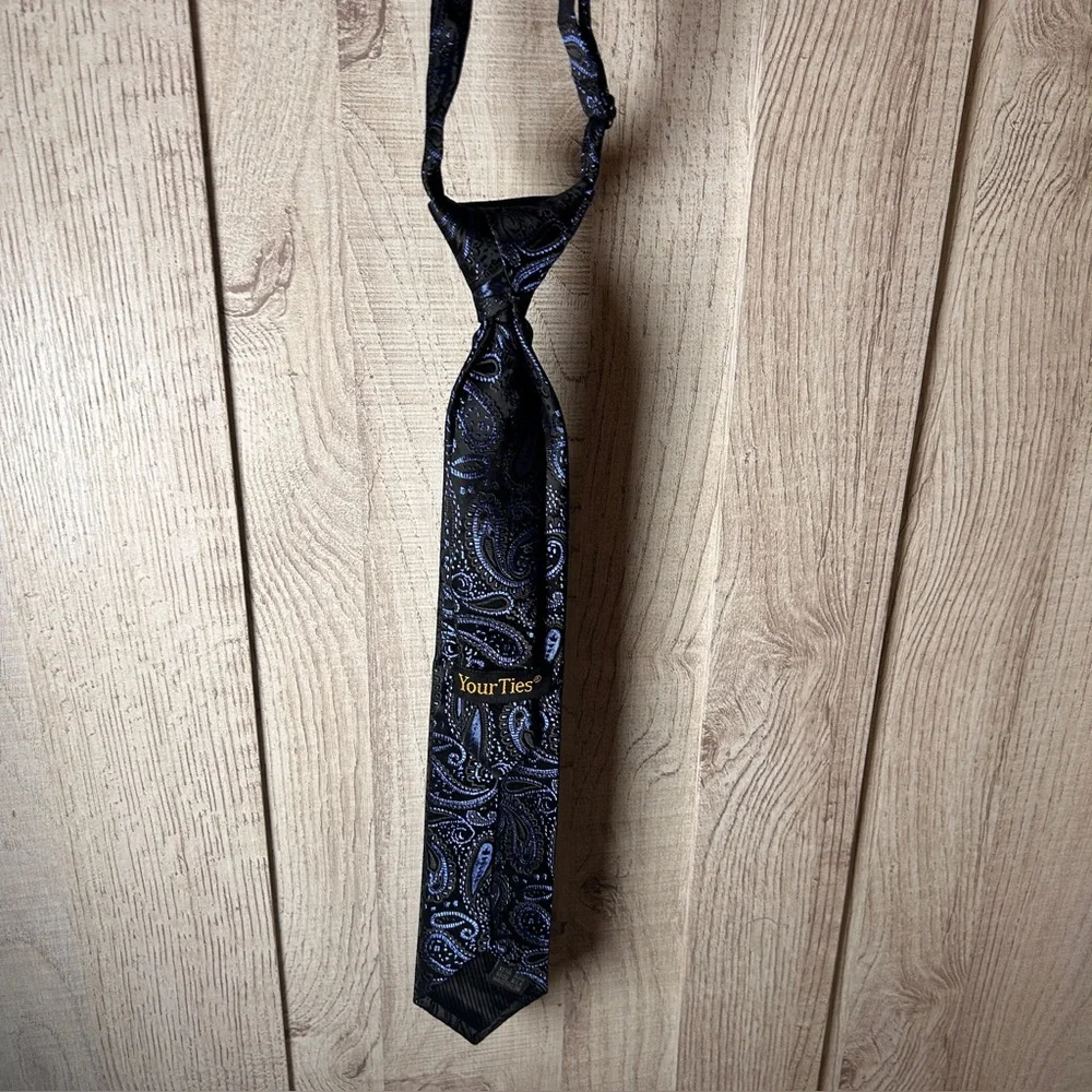 Elegant Black Paisley Necktie